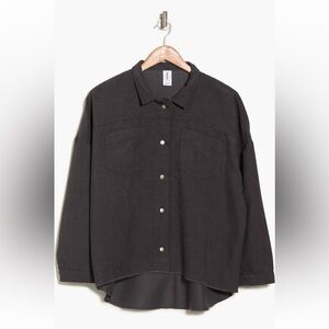 EUC Abound Corduroy Grey Ribbed Button-Up Lightweight Shirt Jacket | Women’s XL